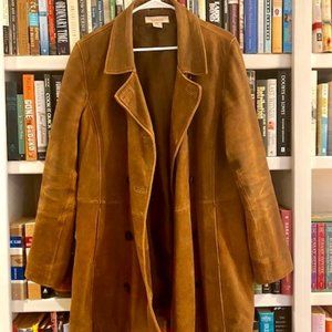 Sundance Genuine Leather Coat, Large, Brown